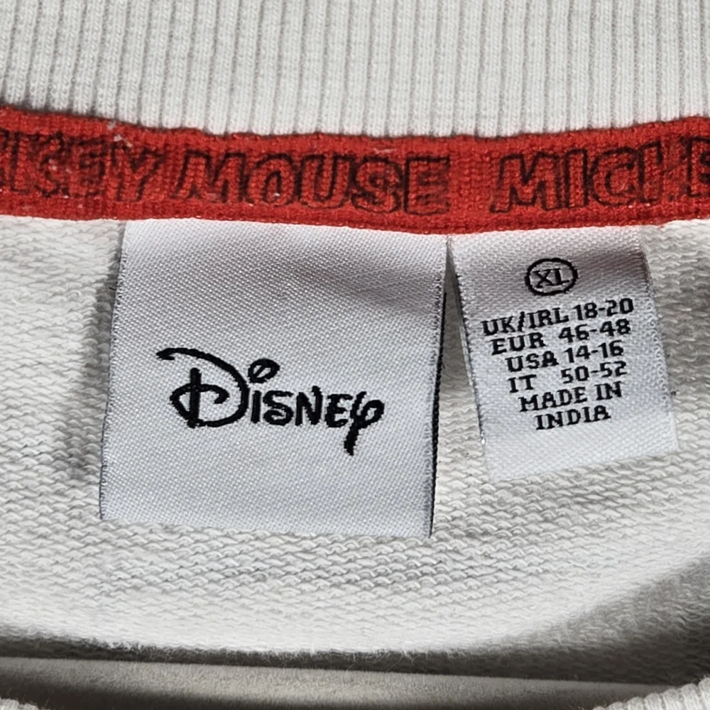Disney Mickey Mouse Black & White Cropped Sweatshirt Size XL Oh Boy Aw Shucks